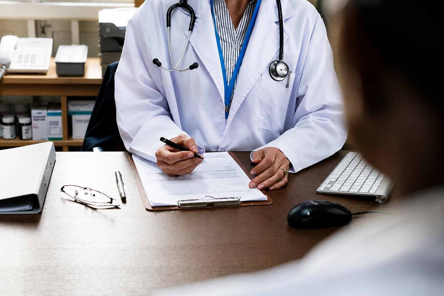 Doctor consulting with a patient at Jae Medical Clinic